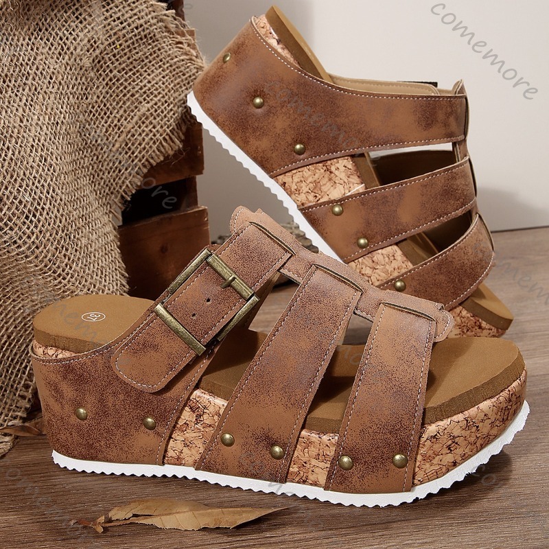 Vintage Buckle Strap Wedge Sli - Vintage Outdoor Fashion recension och pris