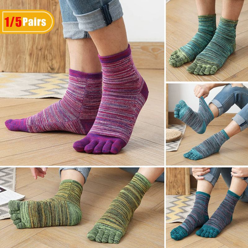 1/5 Pairs Man Colorful Toe Hap - Vintage Fashion Enthusiasts recension och pris