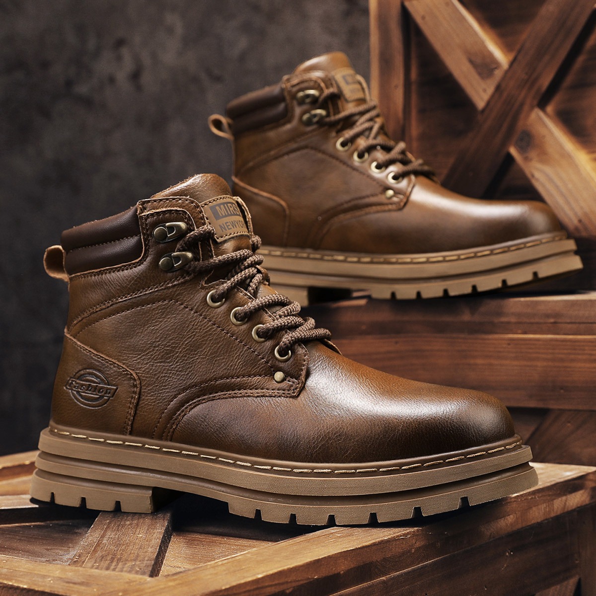 Men's Vintage Ankle Work Boots - Vintage Outdoor Fashion recension och pris
